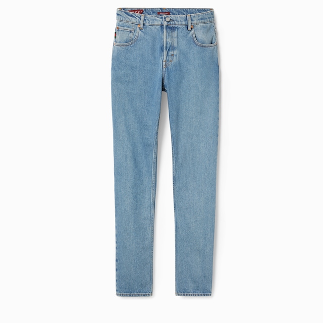 Pantalone in denim con nastro Web