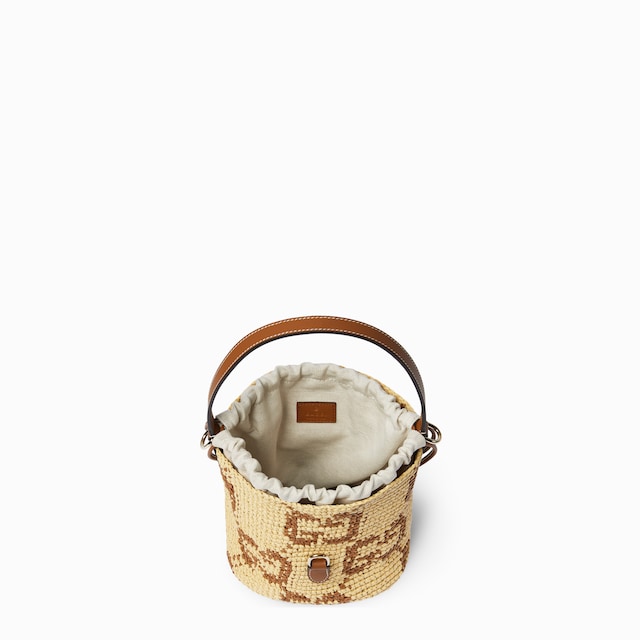 Woven mini bucket bag