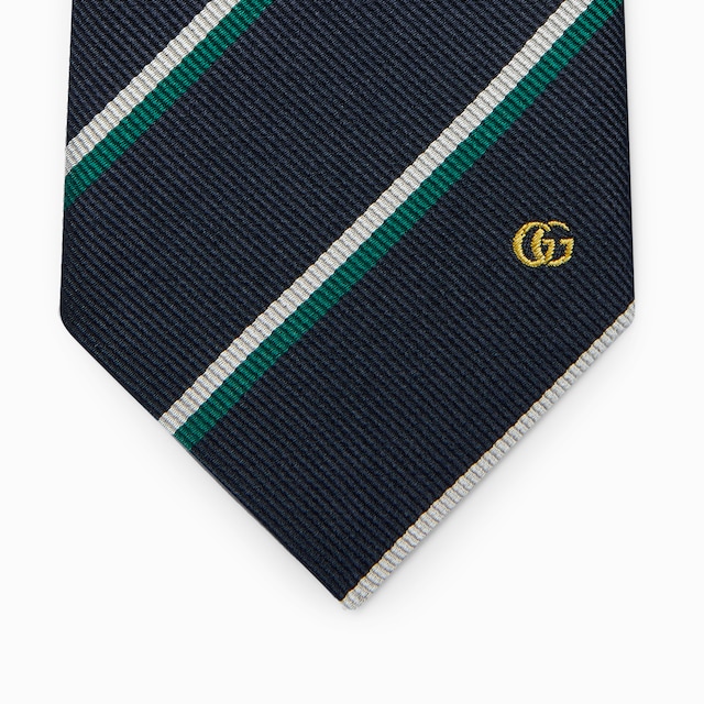 Embroidered silk jacquard tie