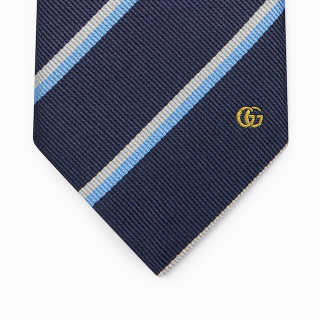 Embroidered silk jacquard tie