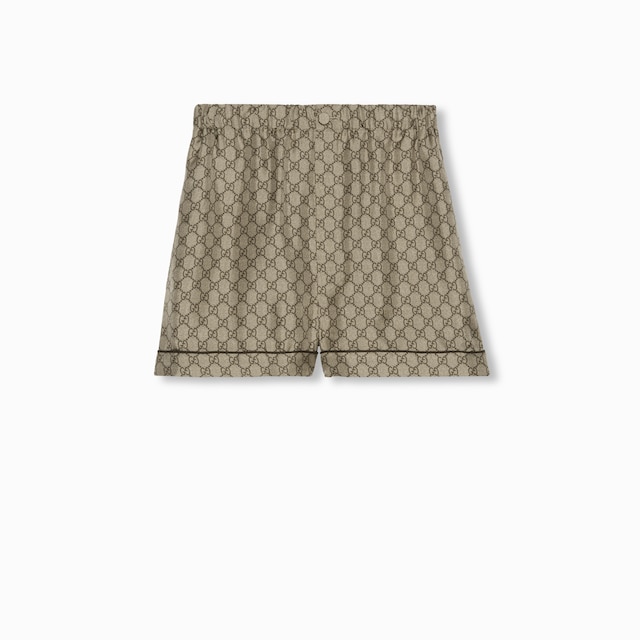 GG Supreme print silk shorts