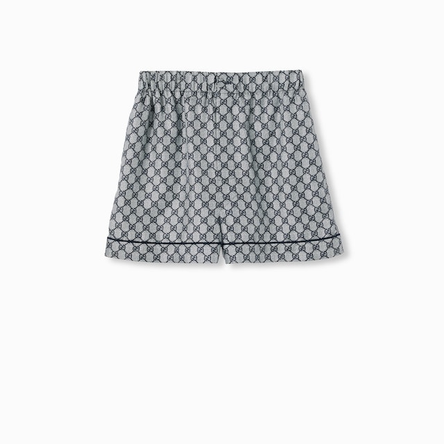 GG canvas shorts with Horsebit in camel and dark brown