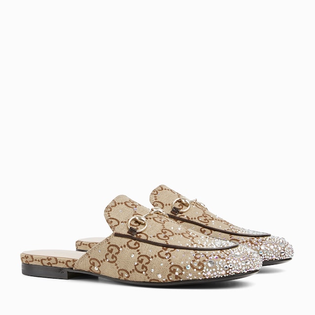 Women's Princetown slipper with crystal Horsebit