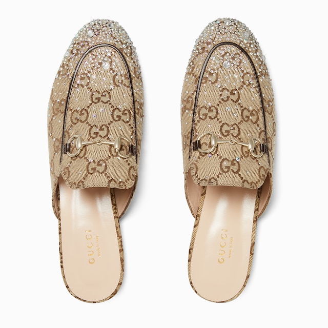 Women's Princetown slipper with crystal Horsebit