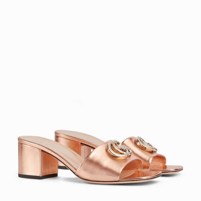 Women's platform pump with crystal Double G