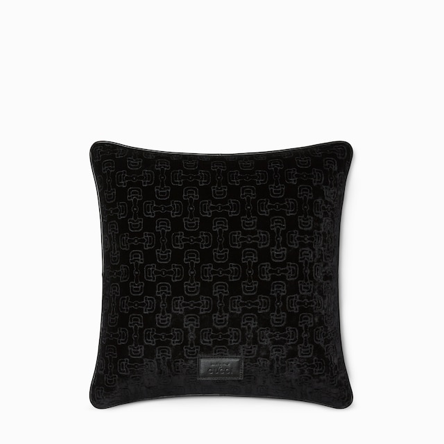 Horsebit velvet jacquard cushion