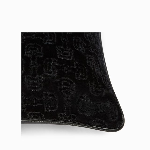 Horsebit velvet jacquard cushion