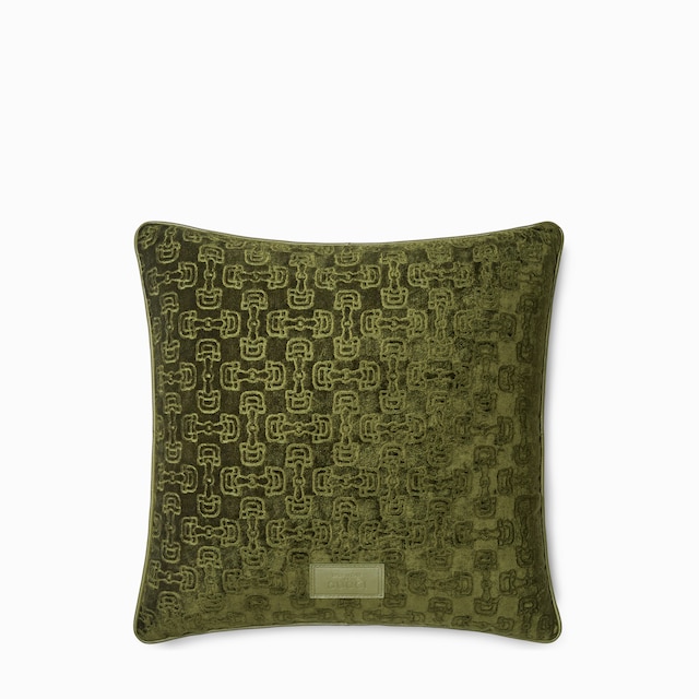 Coussin en jacquard de velours à motif Mors
