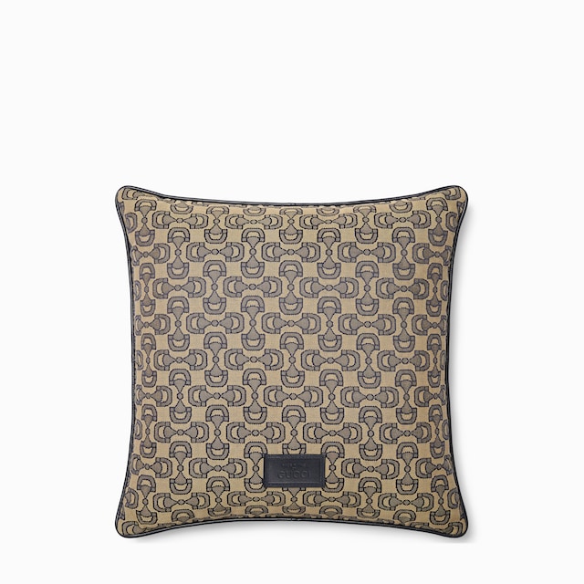 Coussin en jacquard de coton à motif Mors