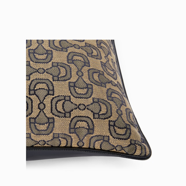 Coussin en jacquard de coton à motif Mors
