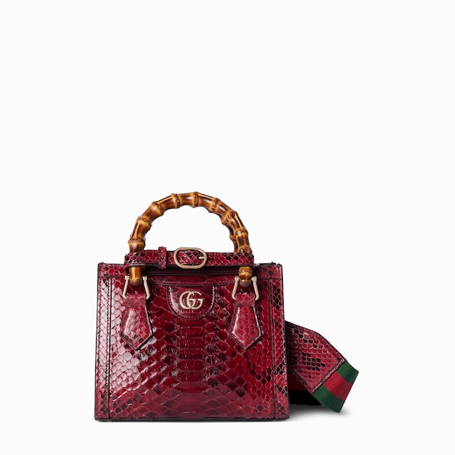 Миниатюрная сумка-тоут Gucci Diana из кожи питона