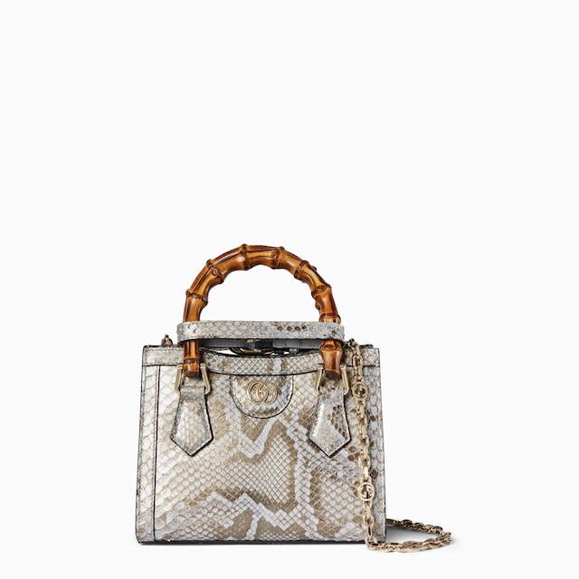 Миниатюрная сумка-тоут Gucci Diana из кожи питона