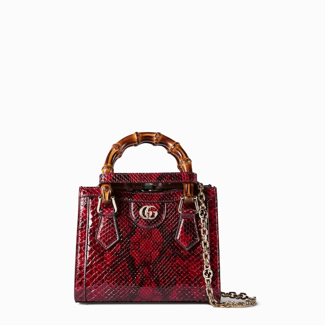 Миниатюрная сумка-тоут Gucci Diana из кожи питона