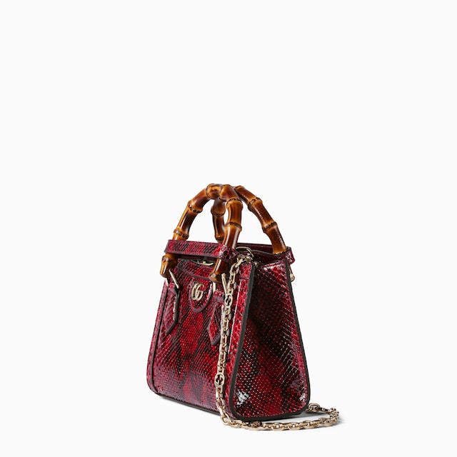 Миниатюрная сумка-тоут Gucci Diana из кожи питона