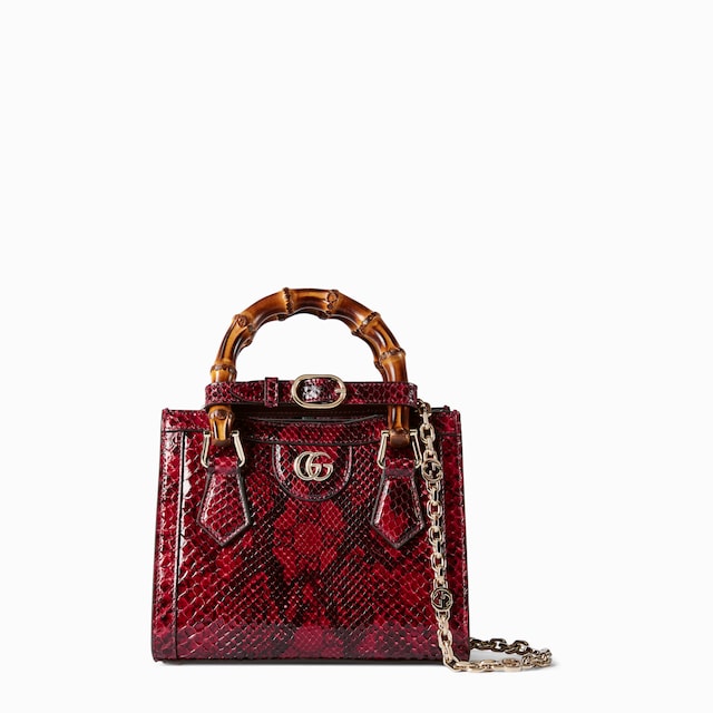 Миниатюрная сумка-тоут Gucci Diana из кожи питона