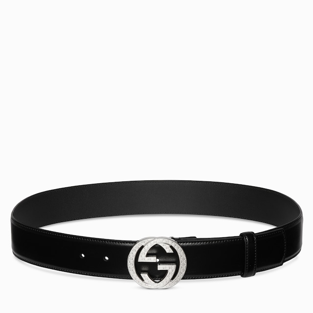 Ceinture avec boucle GG enlacés gravée