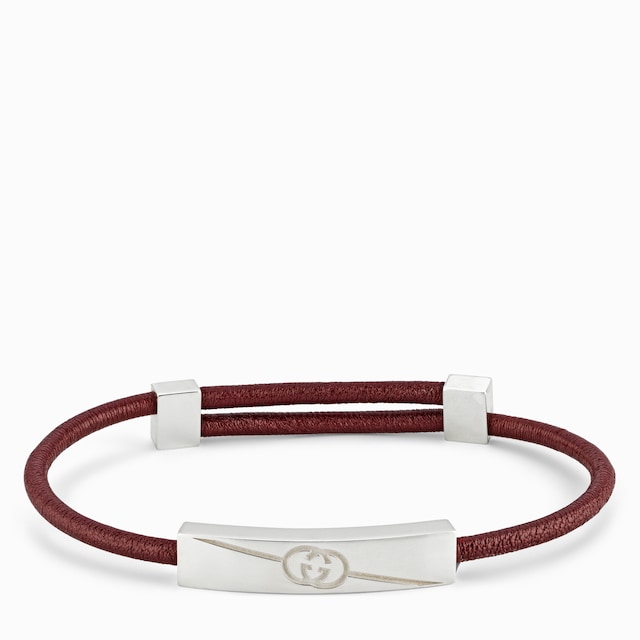 GUCCI ダイアゴナル インターロッキング G ブレスレット ダイアゴナル インターロッキングG ブレスレットブラック レザー
