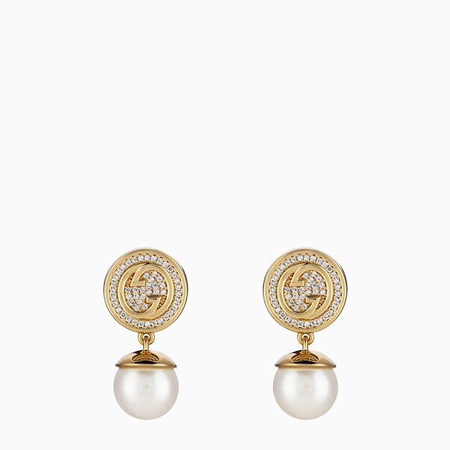 Gucci Blondie crystal pearl earrings