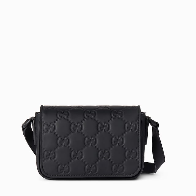 Rubber-effect mini messenger bag