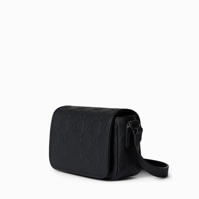 Rubber-effect mini messenger bag