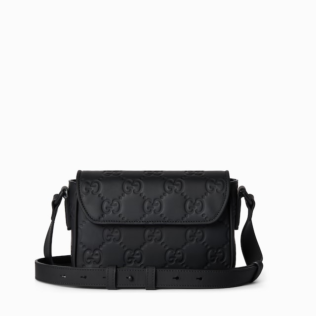Rubber-effect mini messenger bag