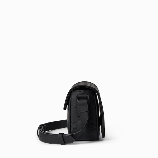 Rubber-effect mini messenger bag