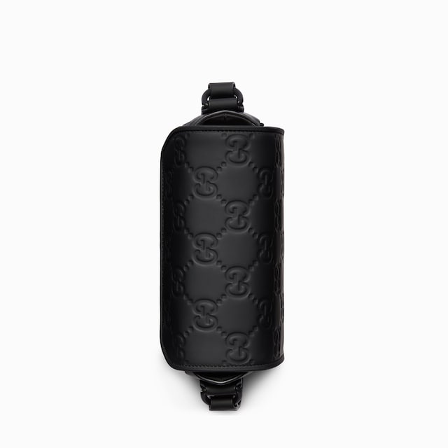 Rubber-effect mini messenger bag