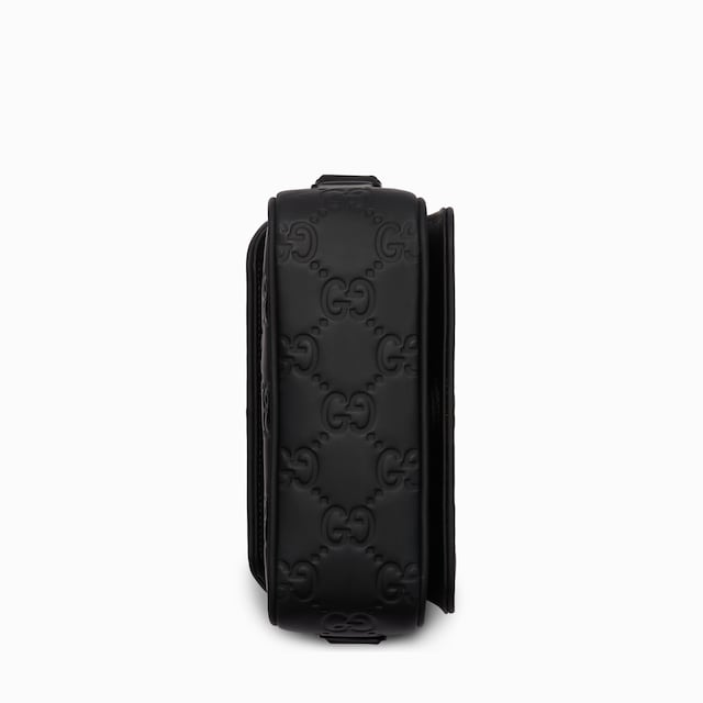 Rubber-effect mini messenger bag