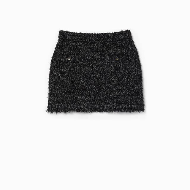 GUCCI ニットスカート Gucci girl's skirt in cotton blend 793077xwa2m Beige-Blue