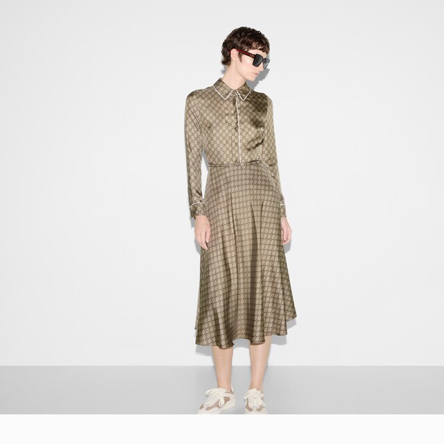 GG silk twill dress - image 5