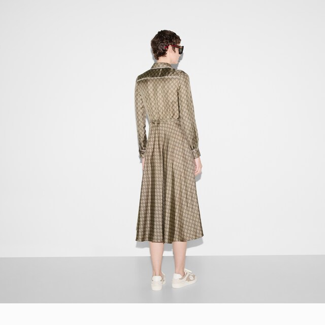 GG silk twill dress - image 3