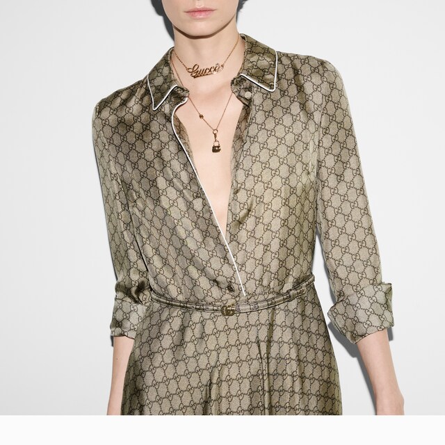 GG silk twill dress - image 4
