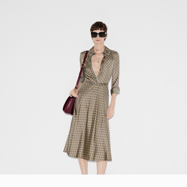 GG silk twill dress - image 2