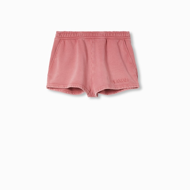 Embroidered cotton jersey shorts