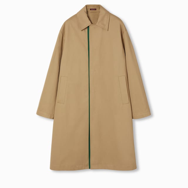 Cappotto in cotone con logo in rilievo e Web