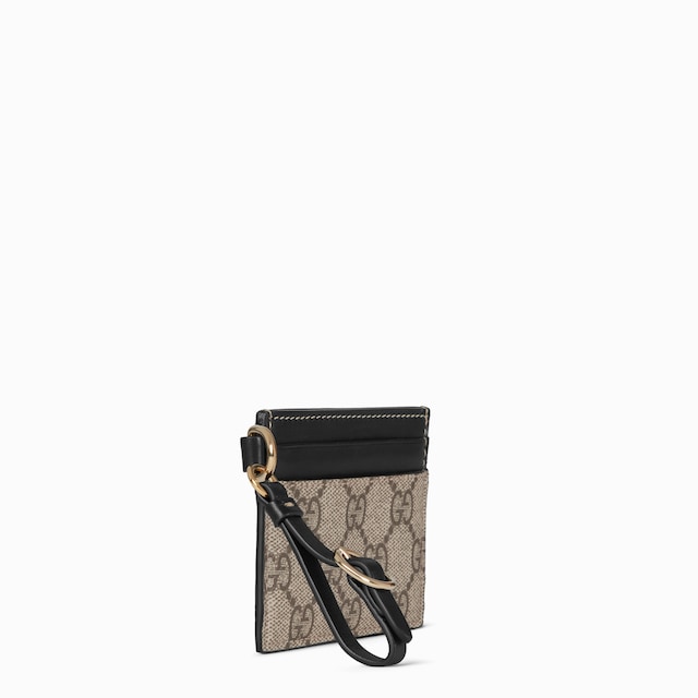 GG Emblem card case with strap