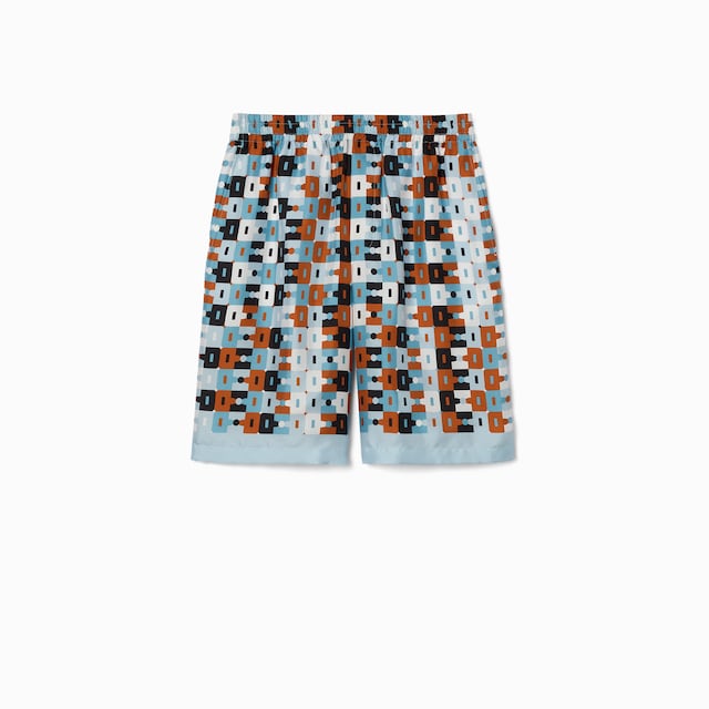 Short en twill de soie avec imprimé
