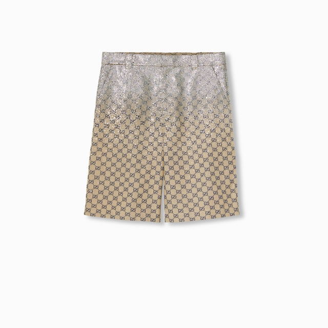 Short en toile GG avec cristaux