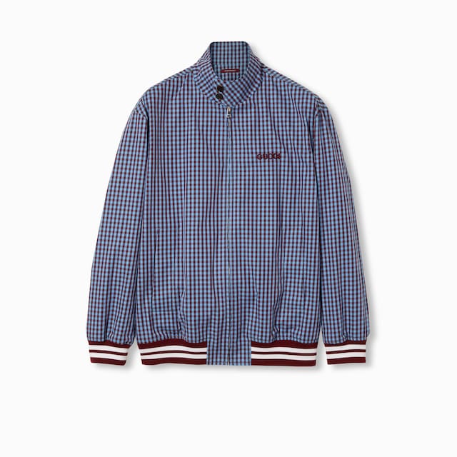 Veste en coton vichy avec broderie