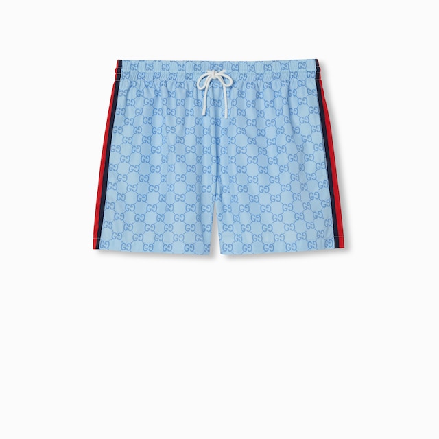 Printed poplin tech swim shorts