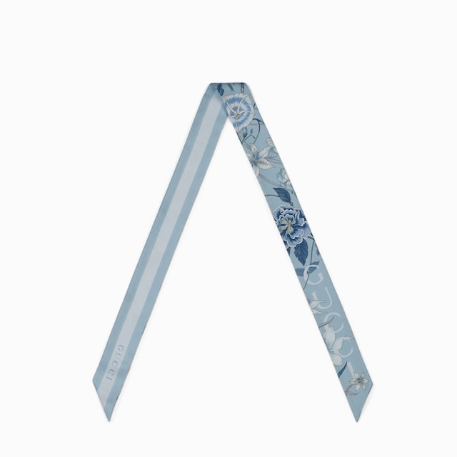 Printed silk neck bow