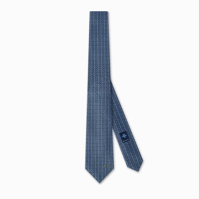 Horsebit silk jacquard tie