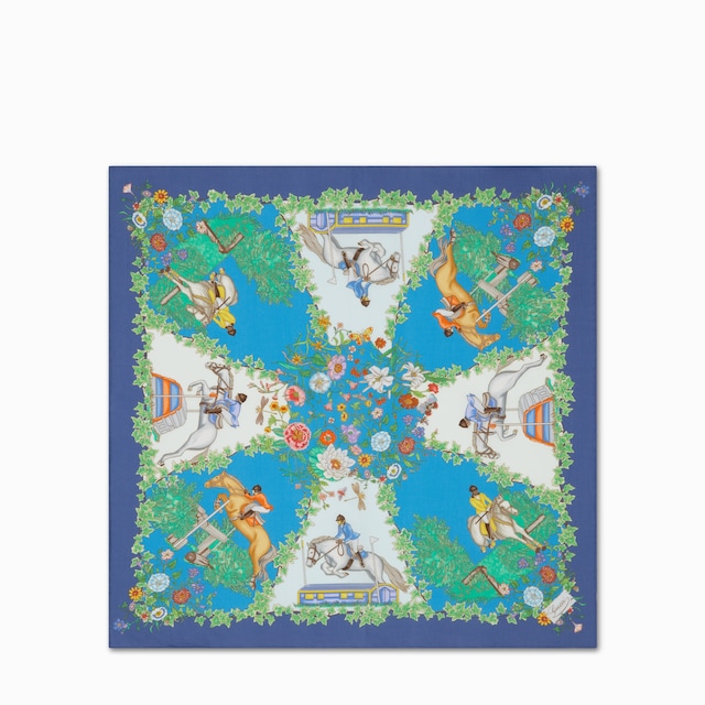 インターロッキングG GUCCI チェーン シルク ハンカチアイボリー