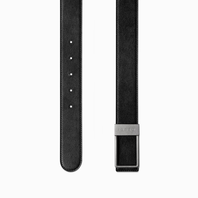 Reversible belt with rectangular buckle