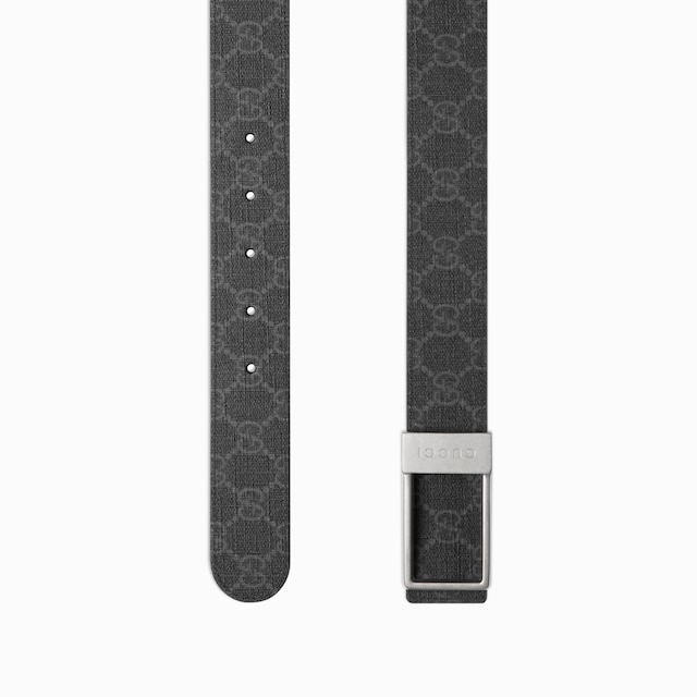 Reversible belt with rectangular buckle