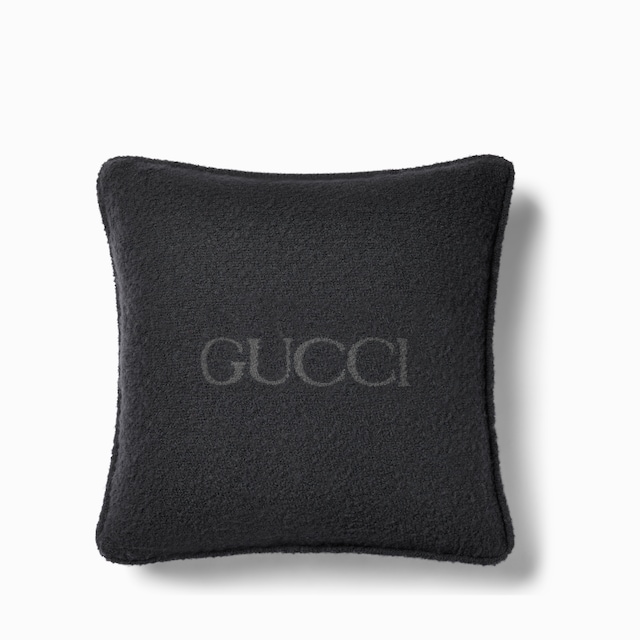 Gucci羊毛结子绒靠垫