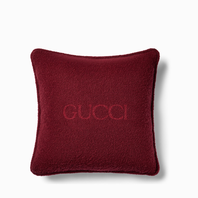 Gucci羊毛结子绒靠垫
