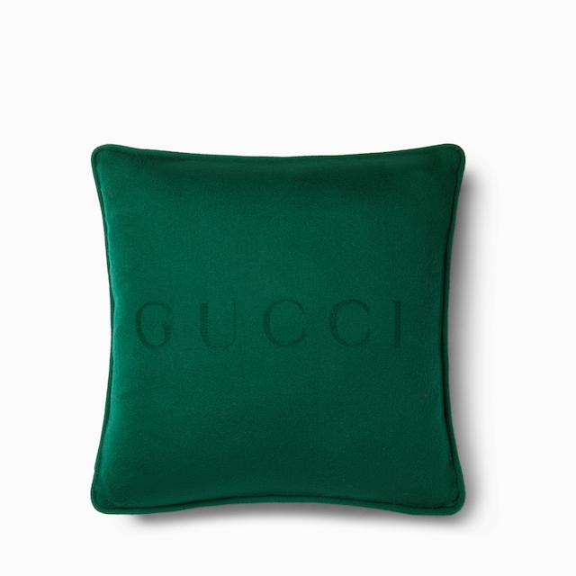 Gucci织带羊毛靠垫