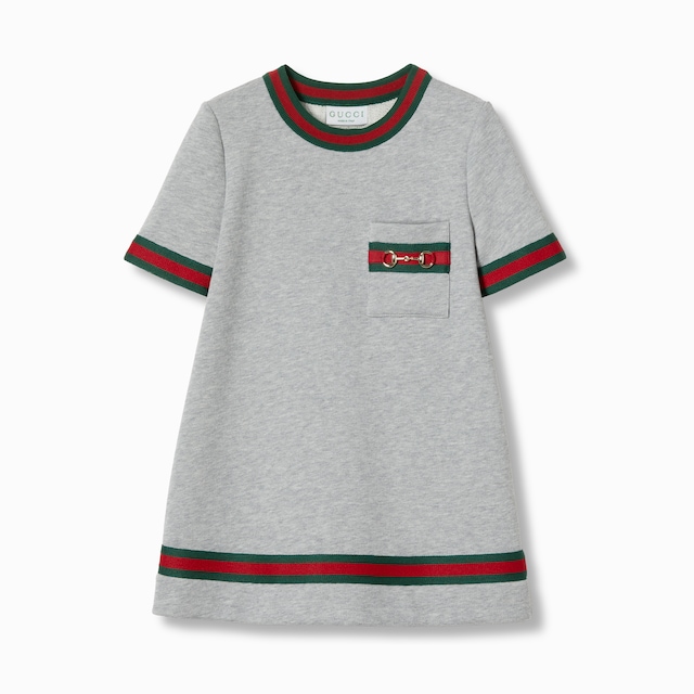 チルドレンズ〕GGキャンバス ドレスベージュ＆ブルー | GUCCI公式