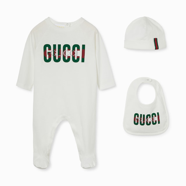 現行品37,400円【新品未使用】ベビー GUCCIロゴ コットン ギフトセット ベビー〕GUCCI ロゴ コットン ギフトセットペールピンク